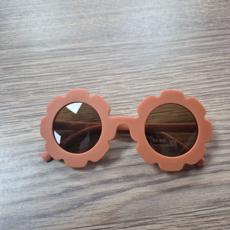 il-etait-une-seconde-fois-boutique-seconde-main-enfants-Lunettes-de-soleil-enfant-1-6-ans-uv-400-fleur-marron-orange