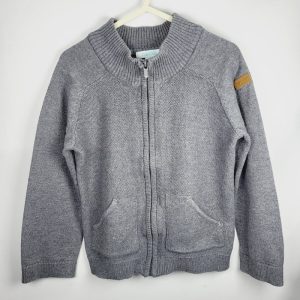 il-etait-une-seconde-fois-boutique-seconde-main-enfants-gilet-gris-garcon-3-ans-Okaidi-vue-avant