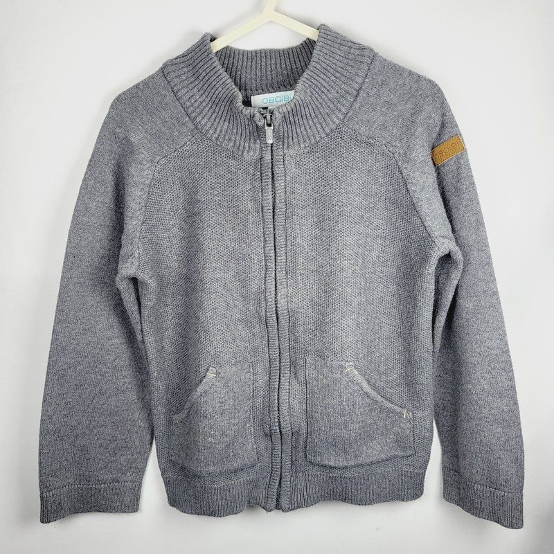 il-etait-une-seconde-fois-boutique-seconde-main-enfants-gilet-gris-garcon-3-ans-Okaidi-vue-avant