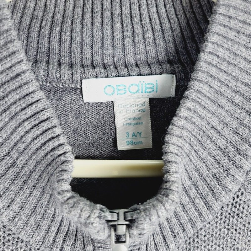 il-etait-une-seconde-fois-boutique-seconde-main-enfants-gilet-gris-garcon-3-ans-Okaidi-vue-etiquette