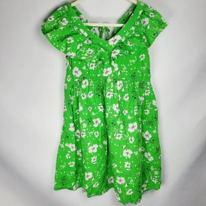 il-etait-une-seconde-fois-boutique-seconde-main-enfants-robe-vert-fleuri-fille-6-ans-zara-vue-avant