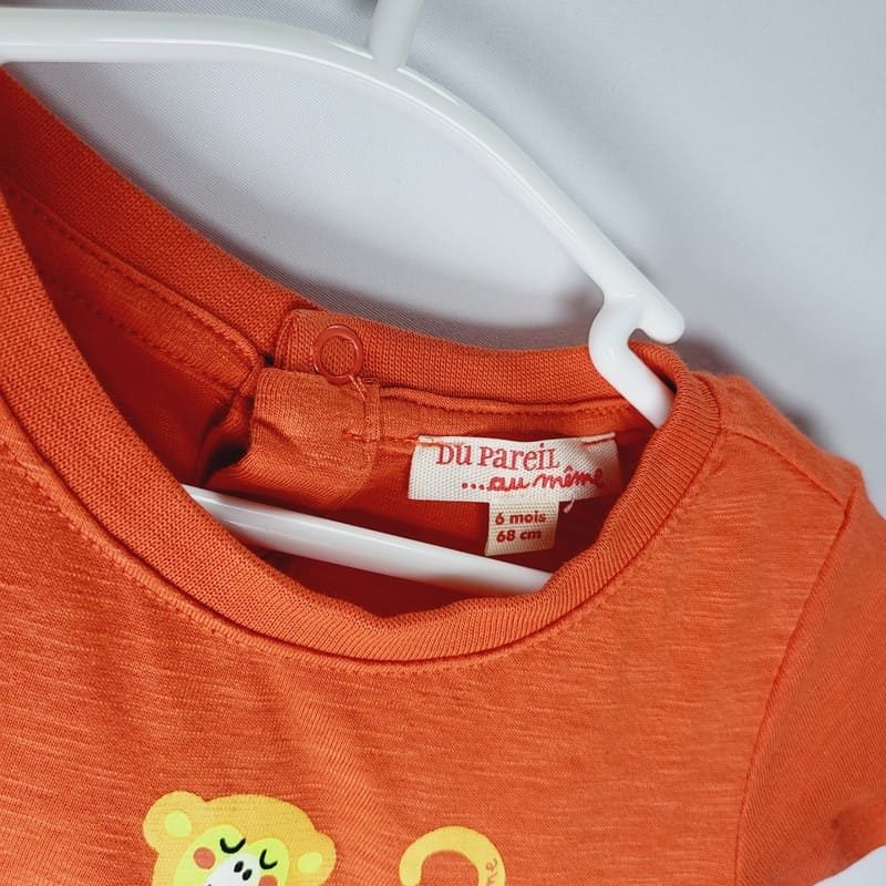 il-etait-une-seconde-fois-boutique-seconde-main-enfants-tee-shirt-orange-6-mois-DPAM-vue-etiquette